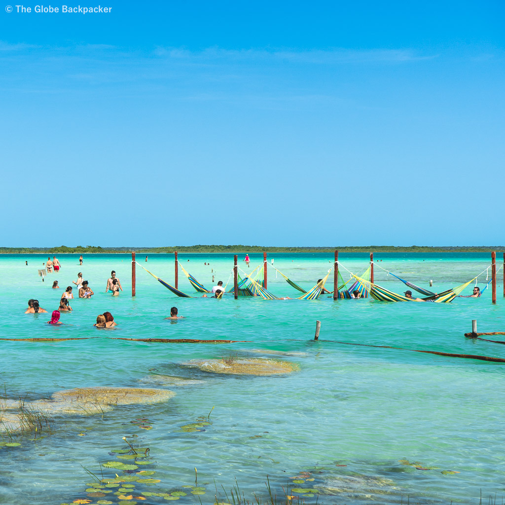 Swimming in Bacalar Lagoon