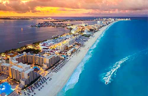 
Cancun playas azul turquesa