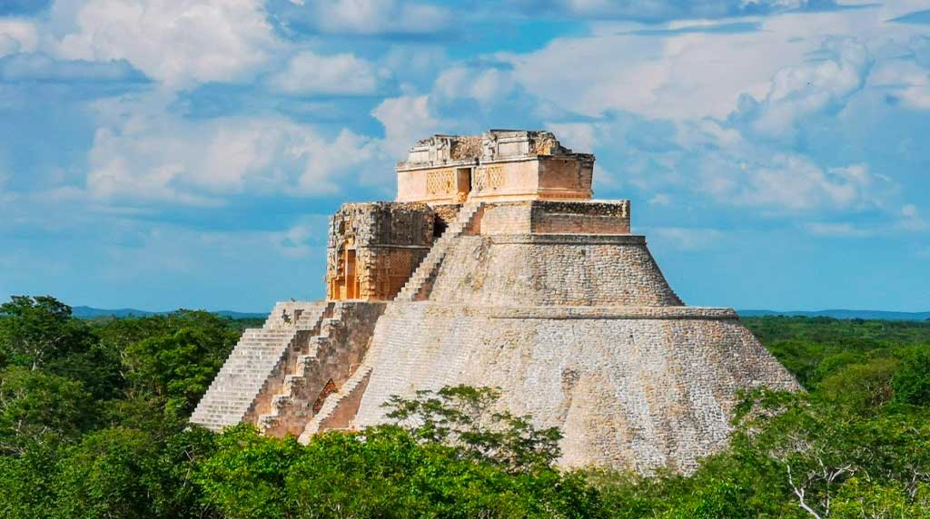 Pyramid of the Magician at the ancient maya city of Uxmal