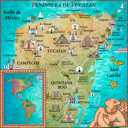 yucatan turist map